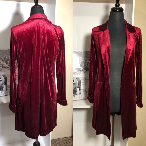 Active USA Jackets & Blazers - (2/$30)🥀Velvet Long Line Blazer🥀 NWOT